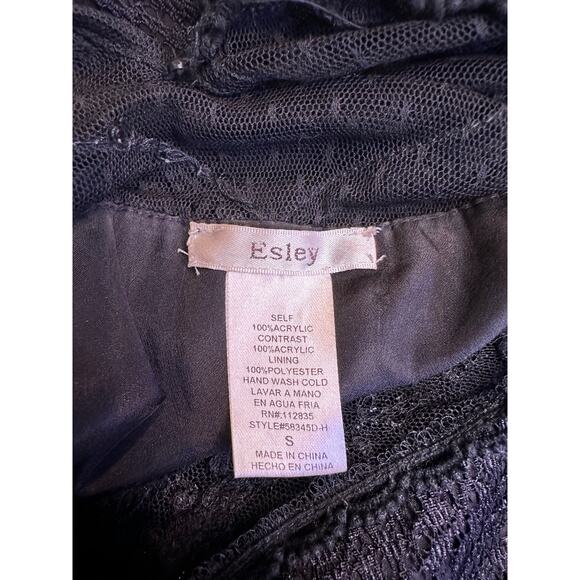 Esley ANTHRO small black lace sheer floral dress whimsygoth grunge y2k victorian - Picture 4 of 9